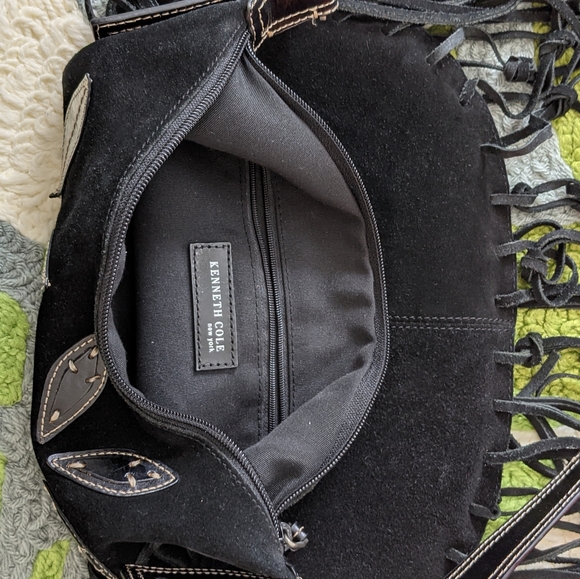 Kenneth Cole black bag with fringes, so cool and trendy! Fringes are in! - Picture 5 of 5